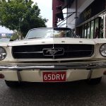 White 1965 Mustang convertible front shot